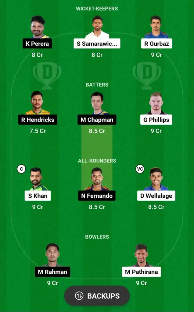 CS vs DS Dream11 Fantasy Team and Preview